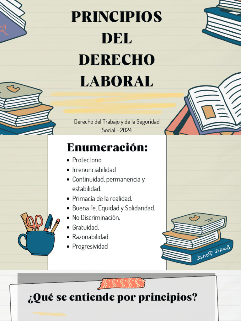Principios del Derecho Laboral 2024 | PDF | Derecho laboral | Justicia