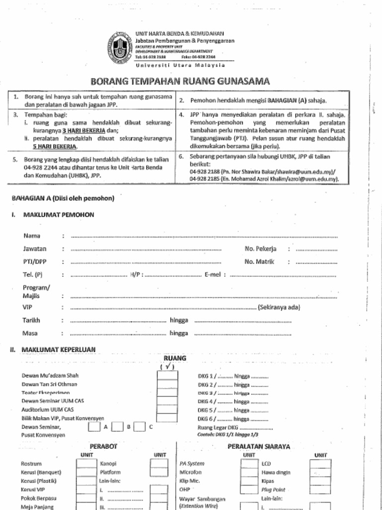 Room Reservation Form | PDF