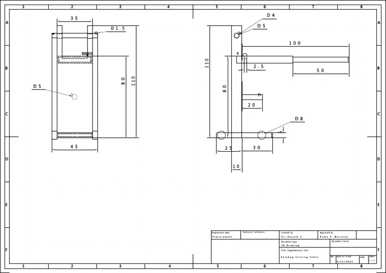 Polybag Cutting Table Drawing | PDF