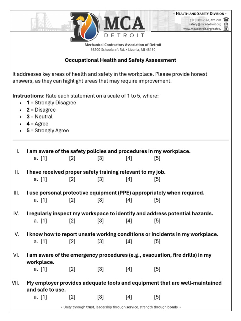 Occupational Health & Safety Assessment | PDF | Occupational Safety And ...