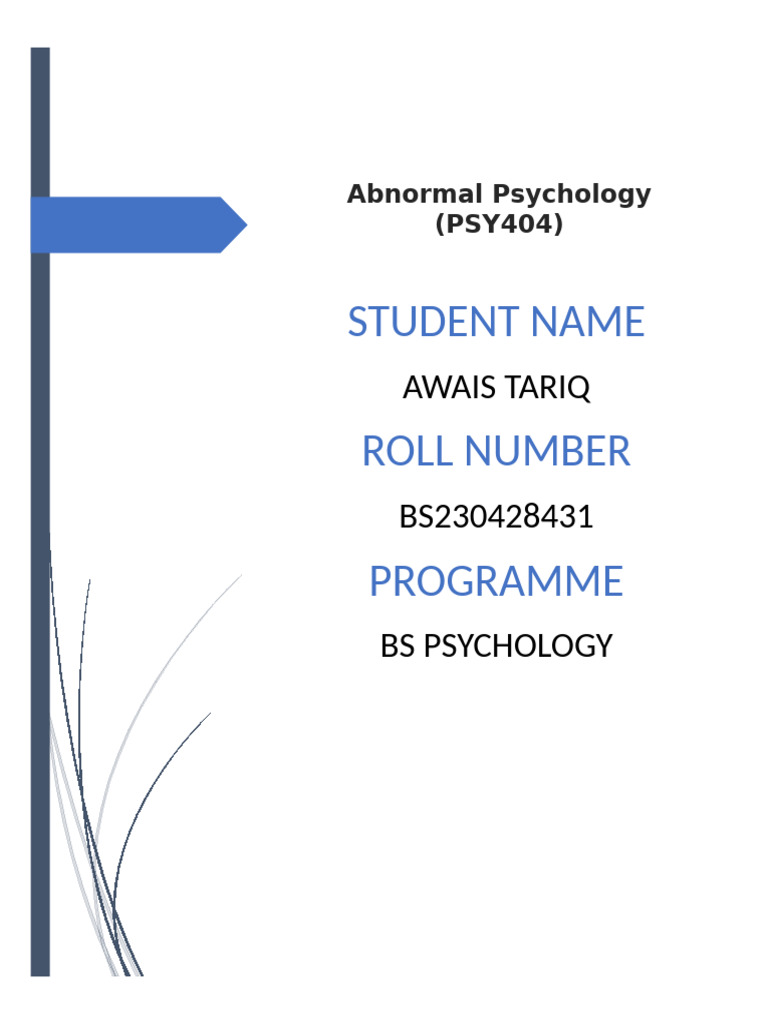 Spring 2024 - PSY404 - 1 - BC230428431 | PDF | Adolescence | Aggression
