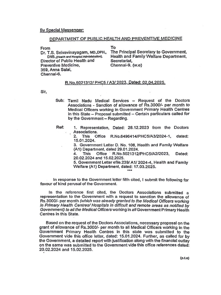 PHC MO Allowance Rs 3000 Financial Outlay | PDF