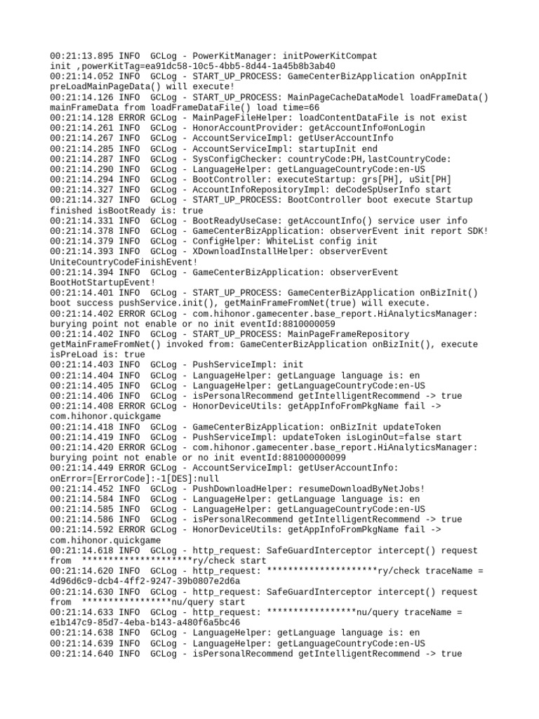 GameCenter Startup Log Analysis | PDF | Computing | Software