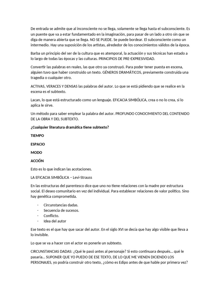 Subtexto y Acción en la Actuación | PDF | Actor