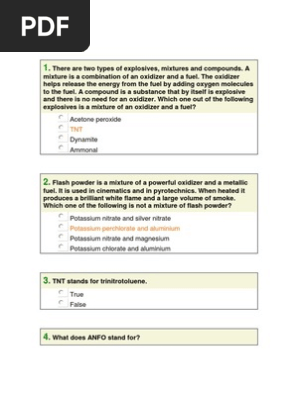 Chemquizz Carbohydrates Explosive Material