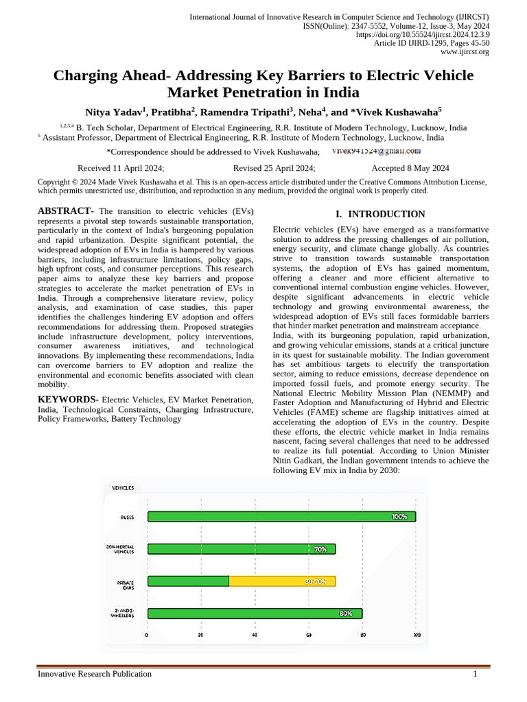 Barriers to EV Adoption in India | PDF | Electric Vehicle | Hybrid Vehicle