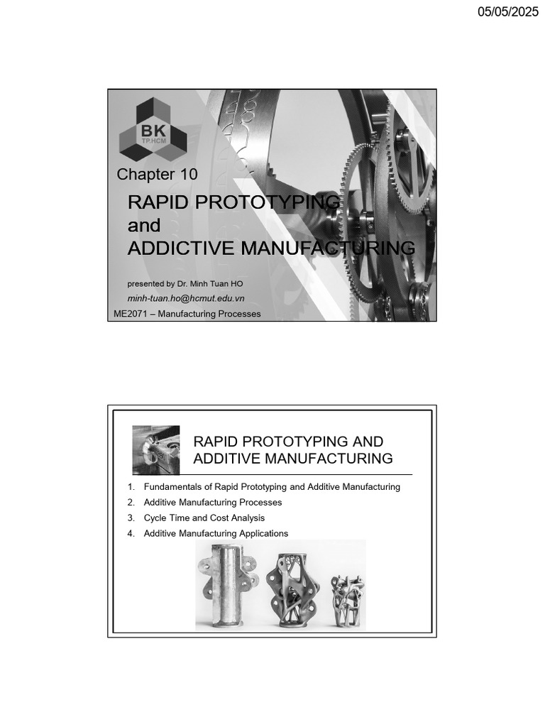 C10 - Rapid Prototyping and Addictive Manufacturing | PDF | 3 D ...