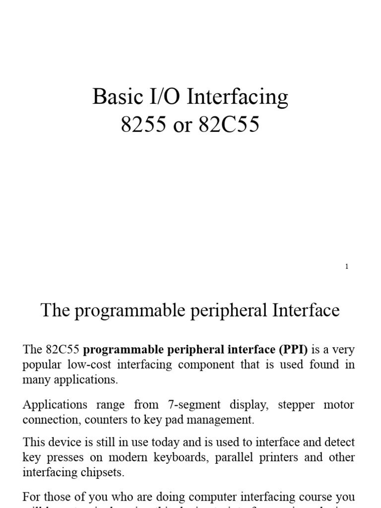82C55 Programmable Peripheral Interface | PDF | Electronics | Computer ...