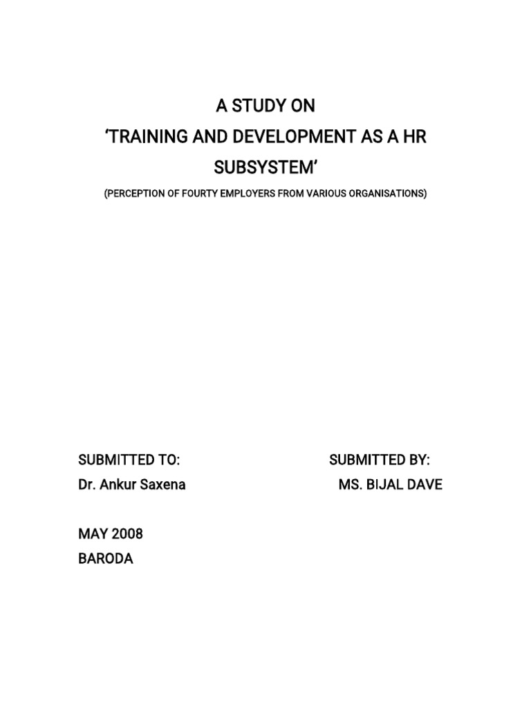 Training and Development in HR Management | PDF | Human Resources ...