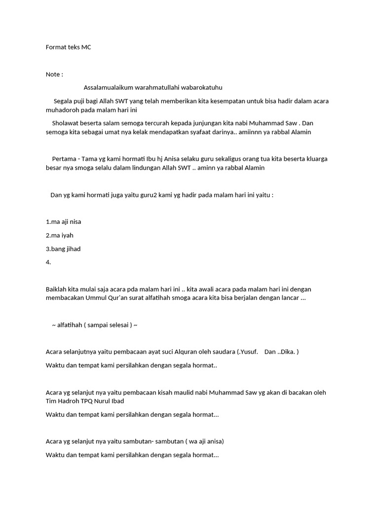 Format Teks MC | PDF