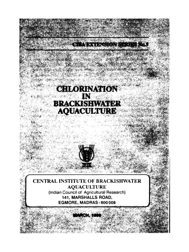 Chlorination Techniques in Brackishwater Aquaculture | PDF | Chlorine ...