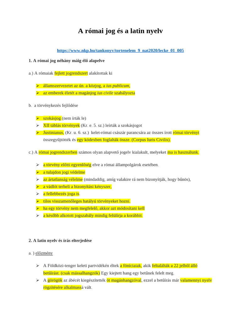 A Római Jog És A Latin Nyelv | PDF