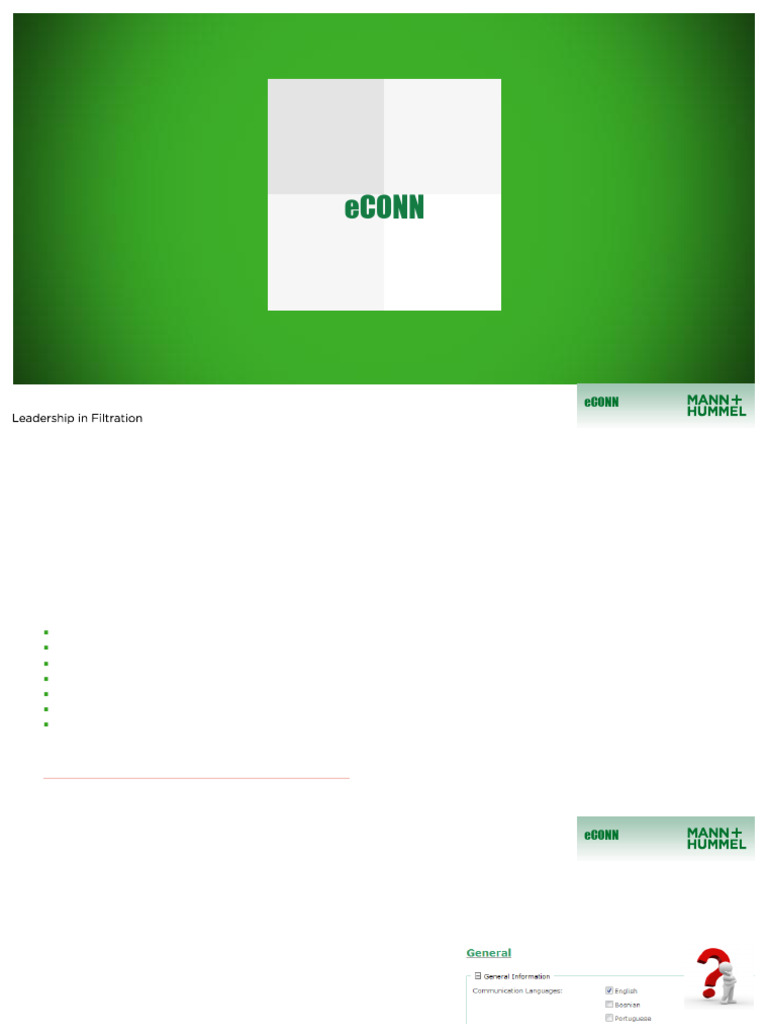 MANN+HUMMEL eCONN Supplier Portal Guide | PDF | Computing | Business