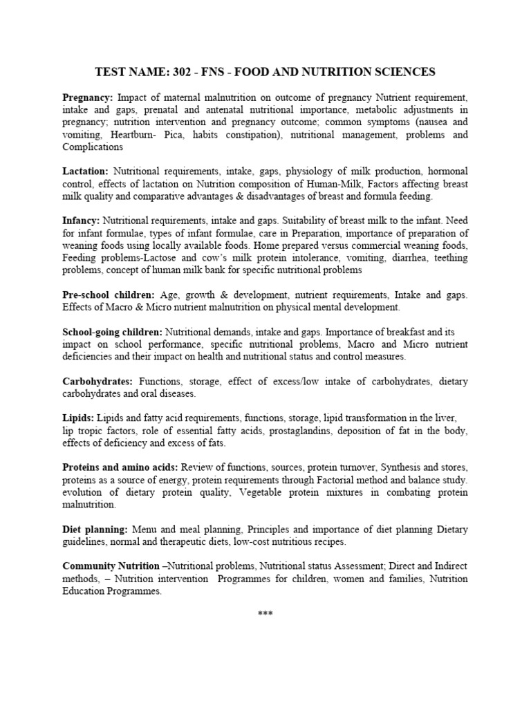 Appgcet2025 Food and Nutrition Sciences | PDF | Nutrition | Diet ...