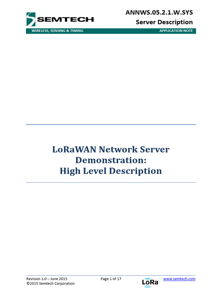 LoRaWAN Network Server Overview | PDF | Port (Computer Networking ...
