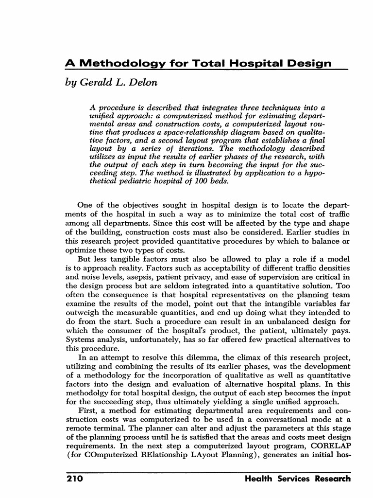 Methodology Total Hospital Design | PDF | Methodology | Parameter ...
