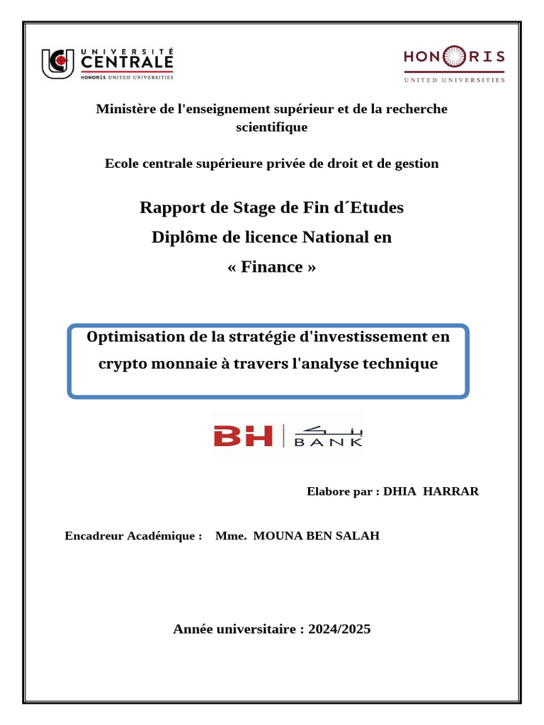 RAPPORT FINALE Dhia | PDF | Crytomonnaies | Banques