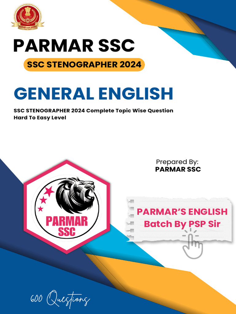 SSC Steno 2024 English | PDF | Semantic Units