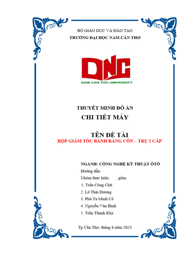 Thuyet Minh Do An Chi Tiet May (Nhom 3.1) (4-5) (2) 2 | PDF
