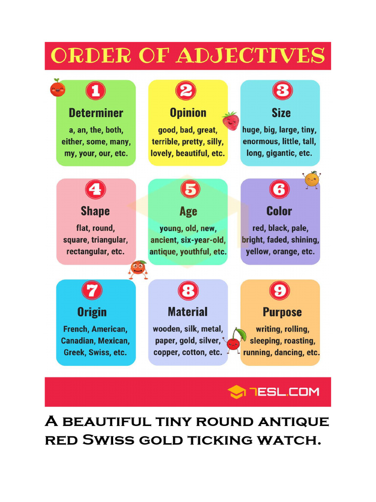 Order of Adjectives | PDF