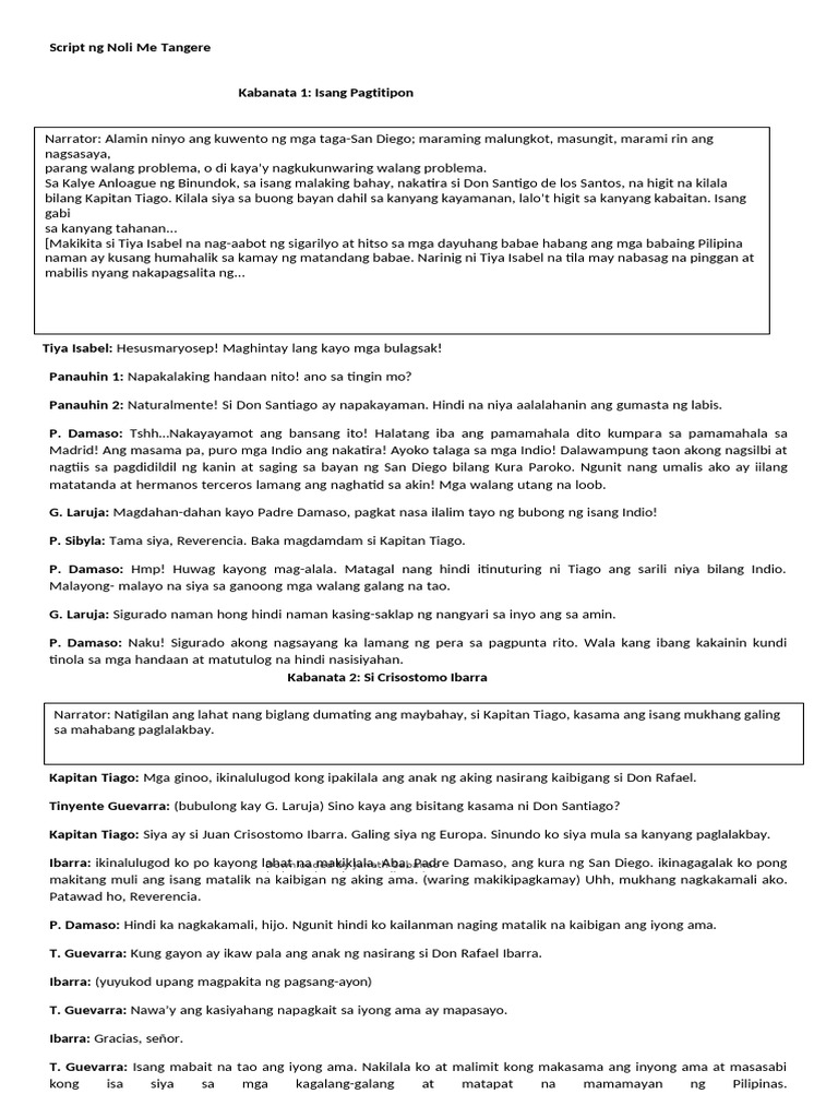 Sript NG Noli Me Tangere 1 | PDF