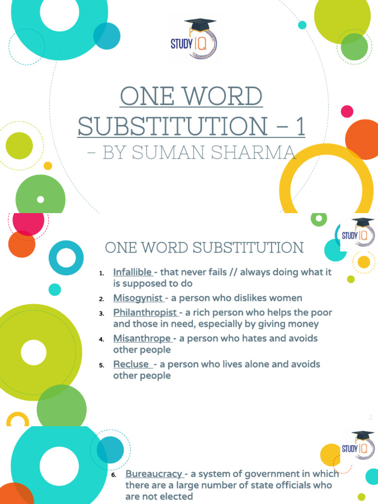 One Word Substitutions Explained | PDF