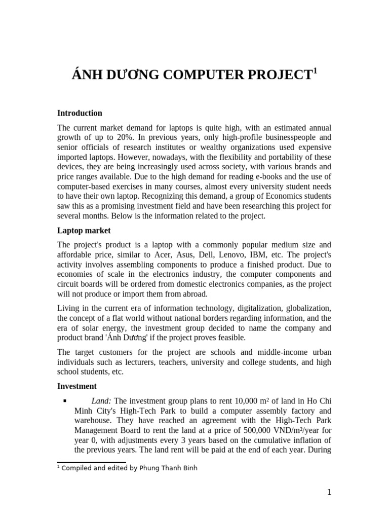 Ánh Dương Laptop Project Overview | PDF | Value Added Tax | Inventory