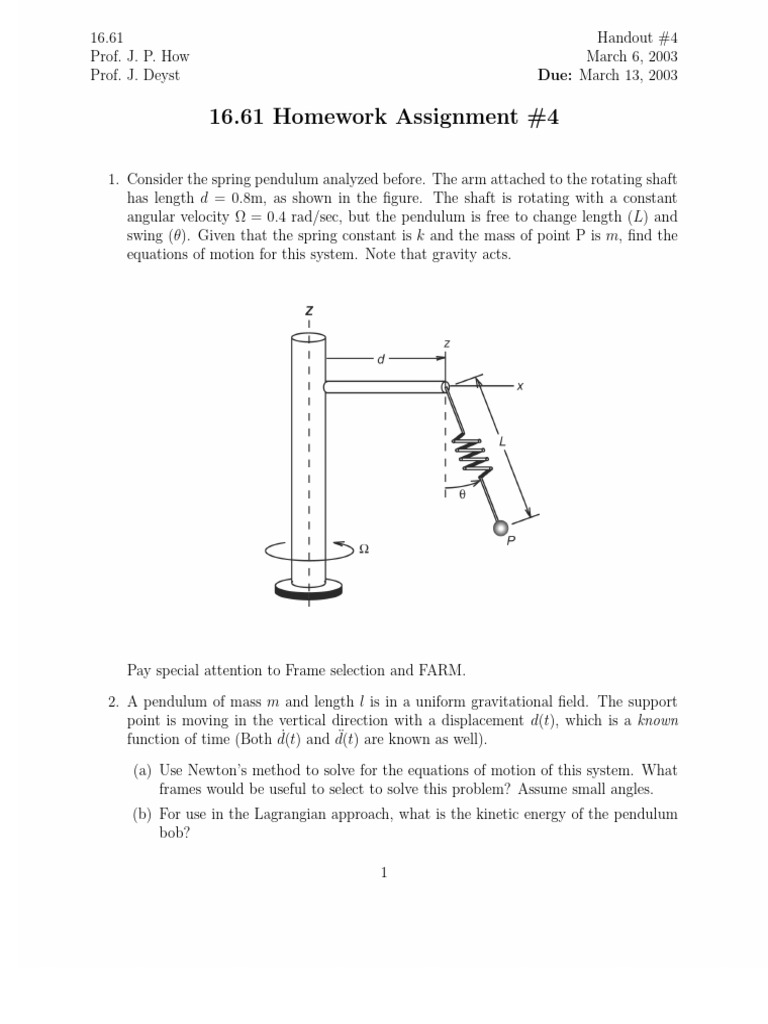 Elastic Pendulum Motion Analysis | PDF | Equations Of Motion | Pendulum