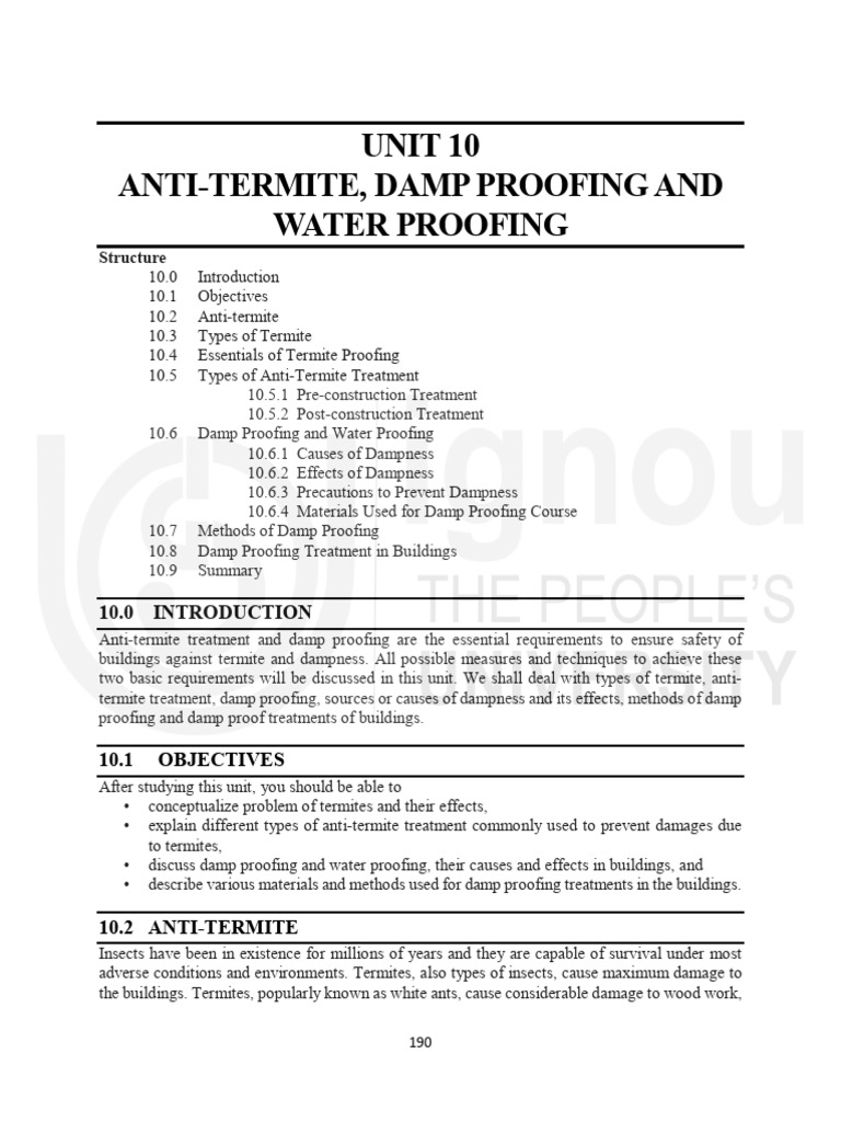 Anti-Termite and Damp Proofing Guide | PDF | Concrete | Mortar (Masonry)