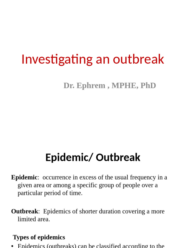 Chapter 7outbreak Inves | PDF | Epidemics | Epidemiology