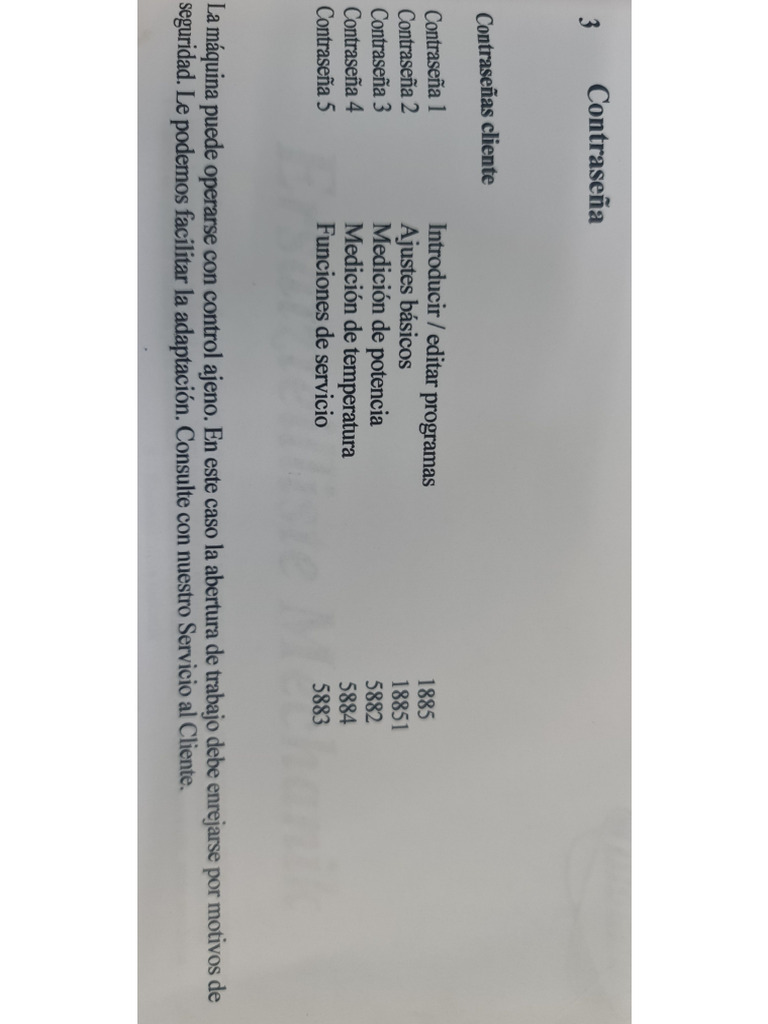 Contraseñas Diosna Mecatherm | PDF