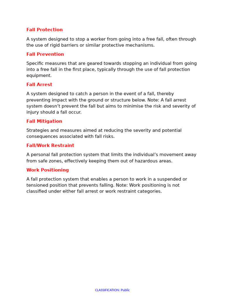 Fall Prevention and Protection Overview | PDF