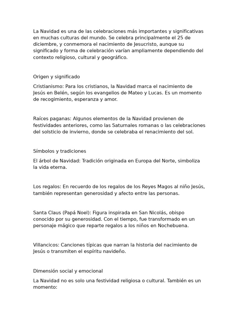 Significado y Tradiciones de la Navidad | PDF