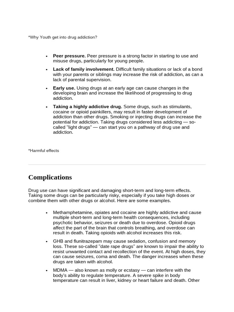 Causes and Effects of Youth Drug Addiction | PDF | Substance Abuse ...