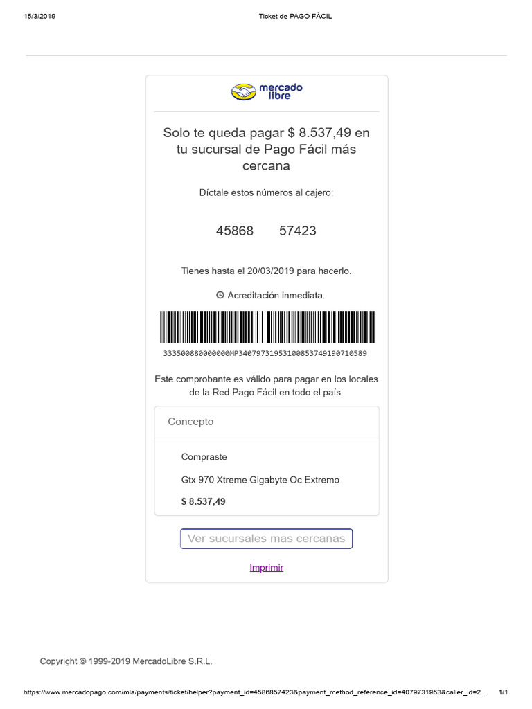 Ticket de PAGO FÁCIL | PDF