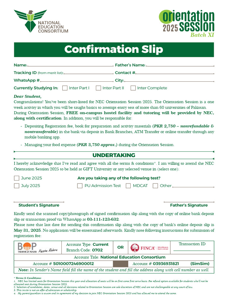 Confirmation-Slip_NEC-OS-2025 | PDF