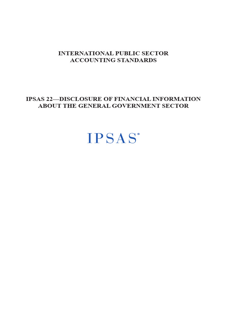 IPSAS 22: Government Sector Financial Disclosure | PDF | Financial ...