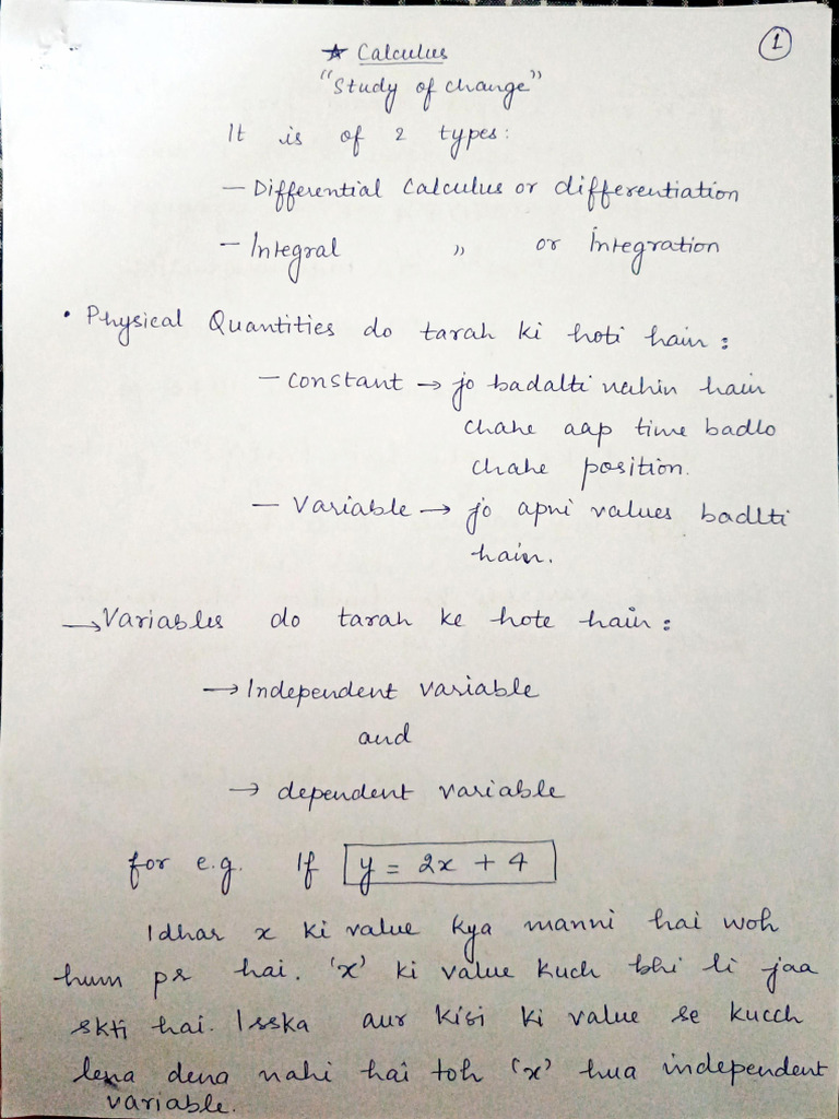 Differentiation Notes | PDF