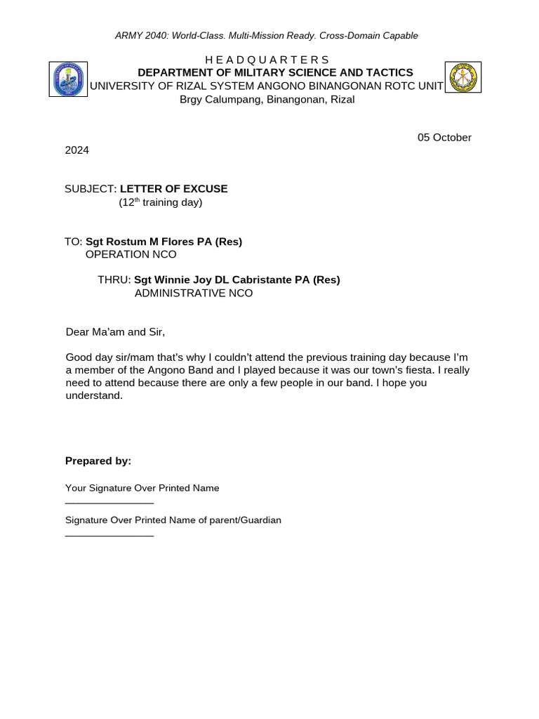 Excuse Letter Ko1 PDF