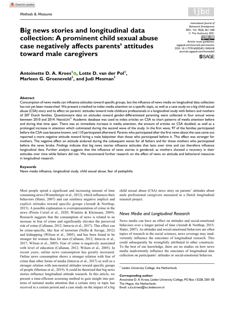 Big News Stories and Longitudinal Data Collection A Prominent Child