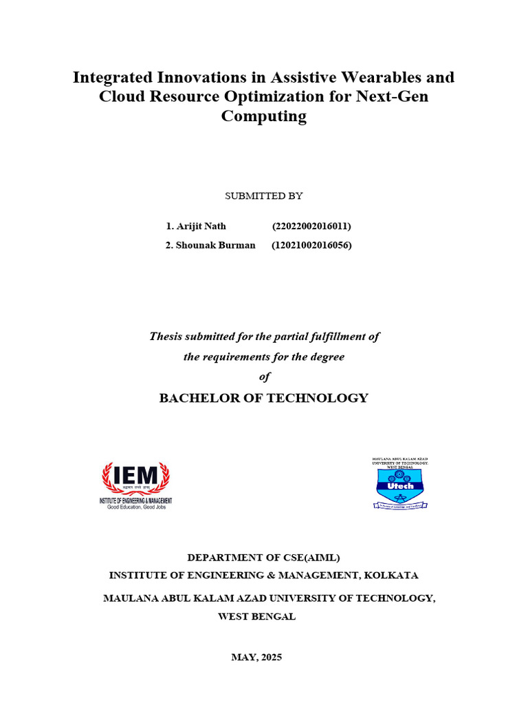 Innovations in Assistive Wearables | PDF | Cloud Computing | Software ...