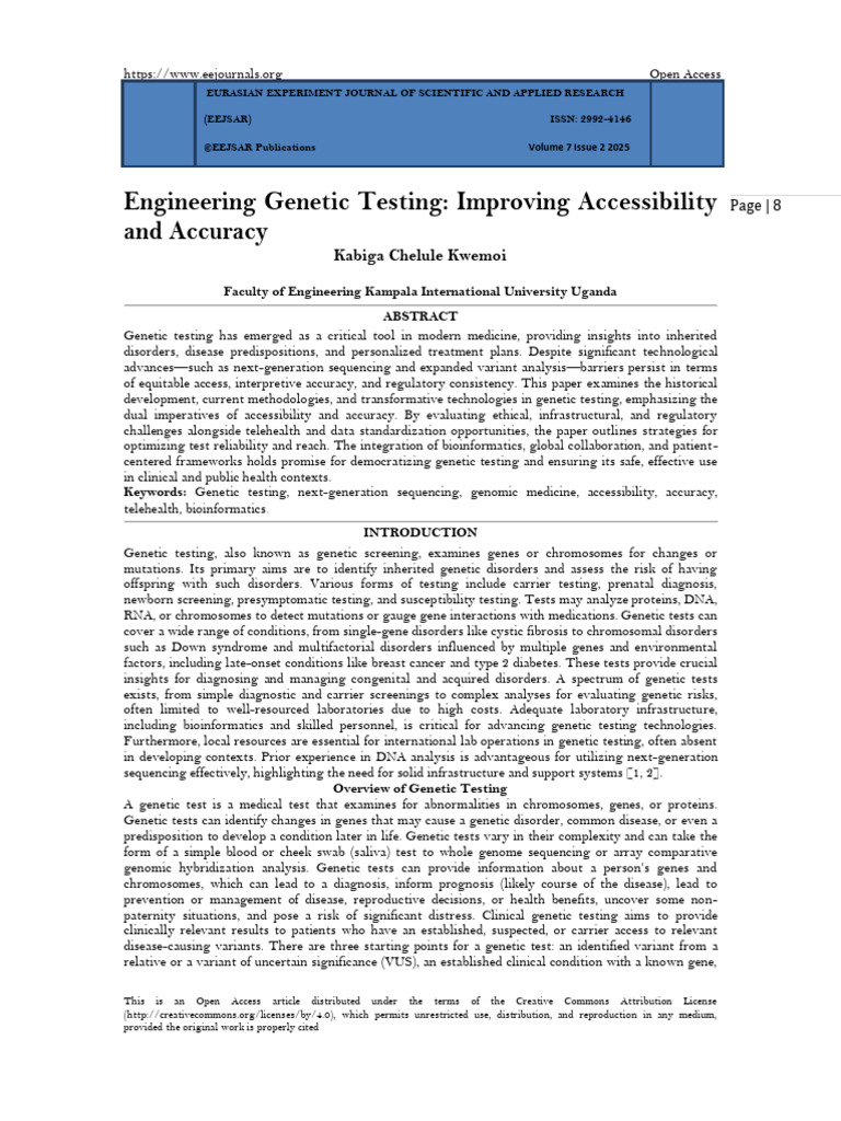 Enhancing Genetic Testing Access & Accuracy | PDF | Genetic Testing ...