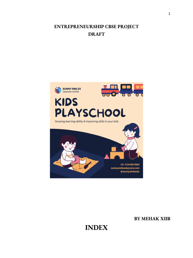Entrepreneurship Cbse Project | PDF | Child Care | Family