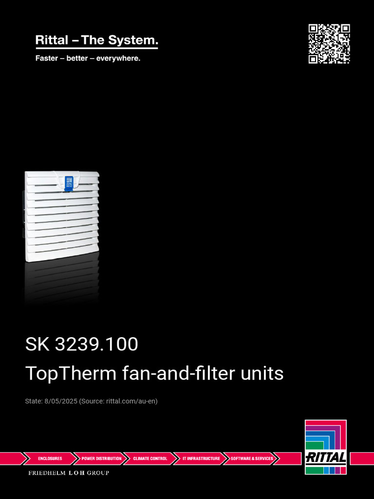 Rittal SK 3239.100 Fan-Filter Unit | PDF | Electrical Engineering ...