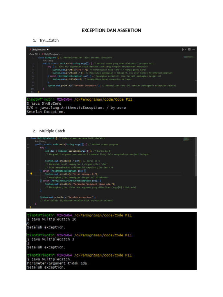 Exception Handling in Programming | PDF