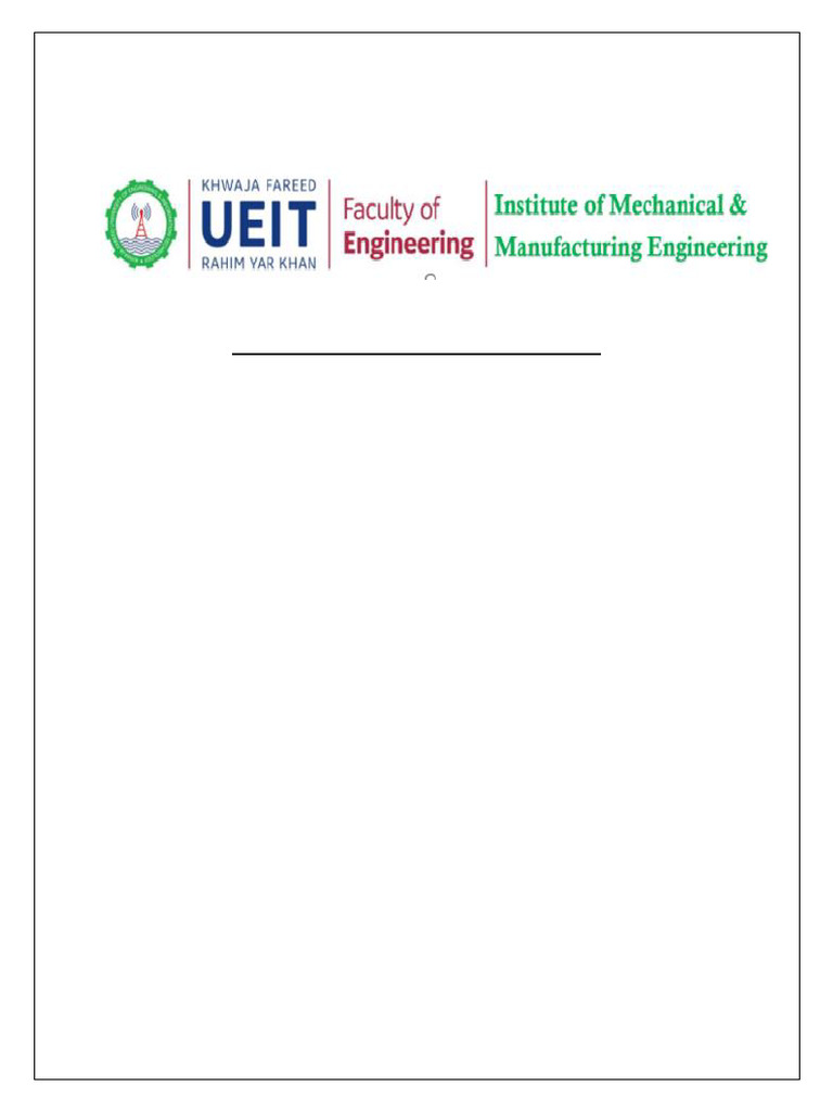 Fluid Mechanics Lab Report - Khwaja Fareed University | PDF