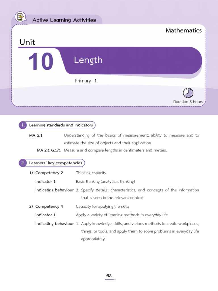 1116024AL TM - Primary 1B - Unit 10 - Length | PDF | Educational ...