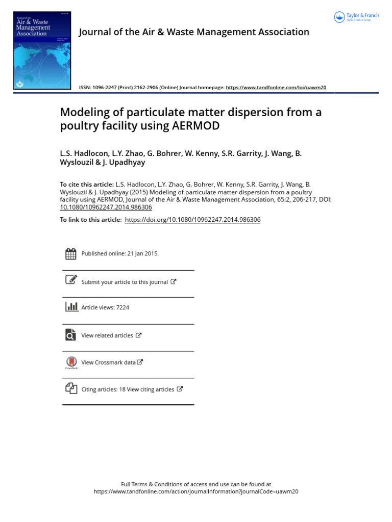 AERMOD Modeling of Poultry PM Dispersion | PDF | Air Pollution ...