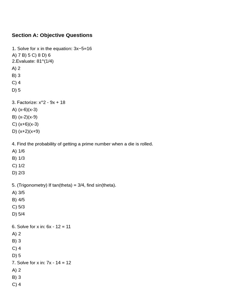 Grade 10 Mathematics Exam Questions | PDF | Elementary Geometry ...
