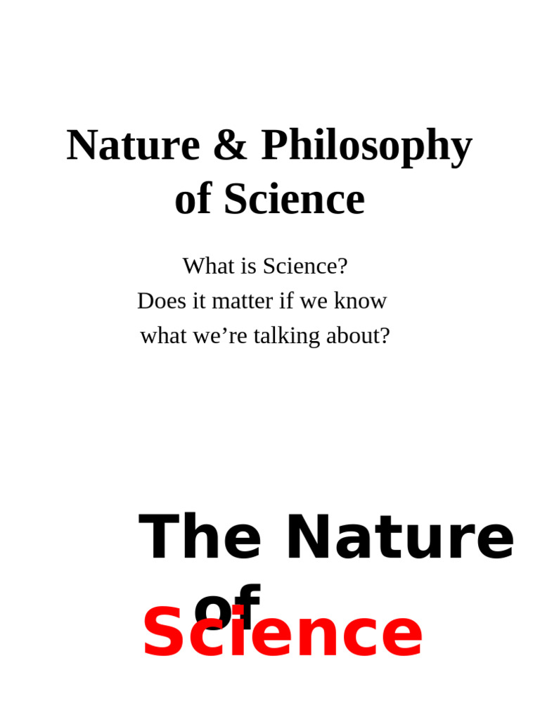 Lecture 1 - Nature and Philosophy of Science | PDF | Falsifiability ...